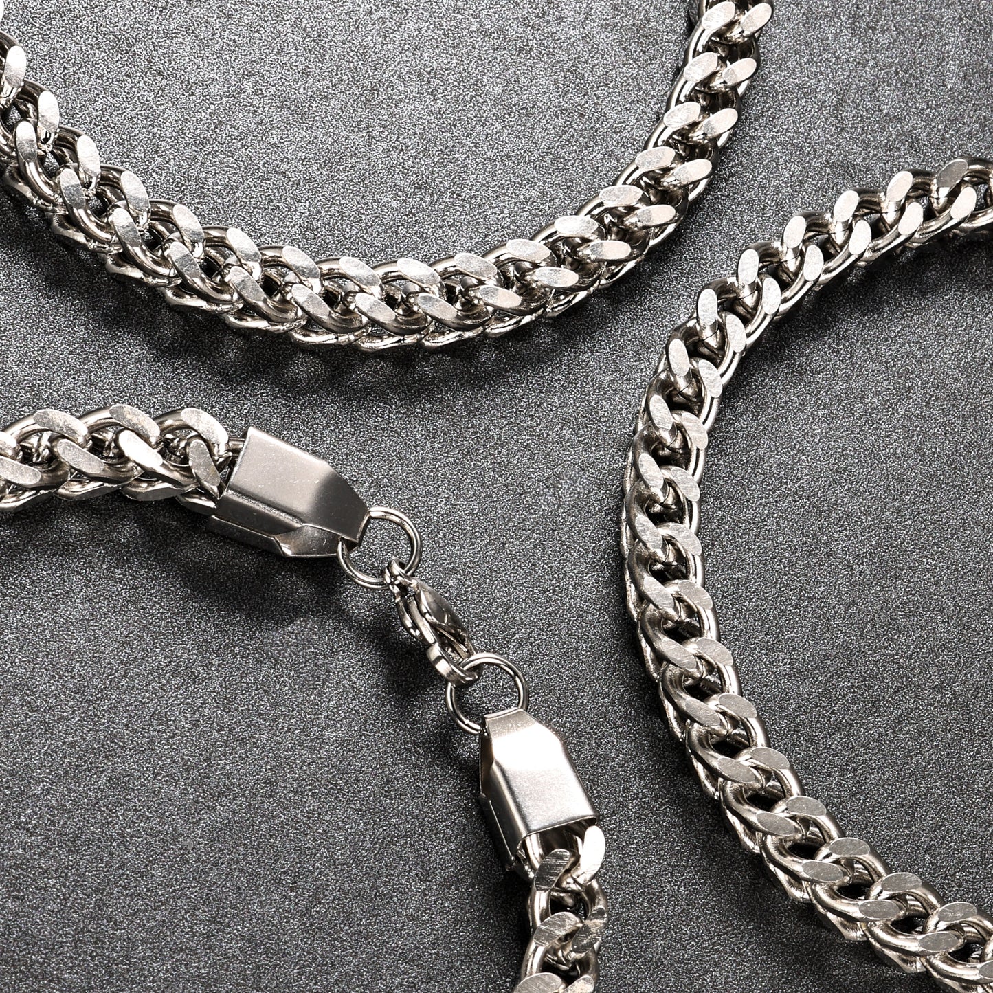 Mens Bracelet with Wheat Chain Gunmetal Plated (B0011)