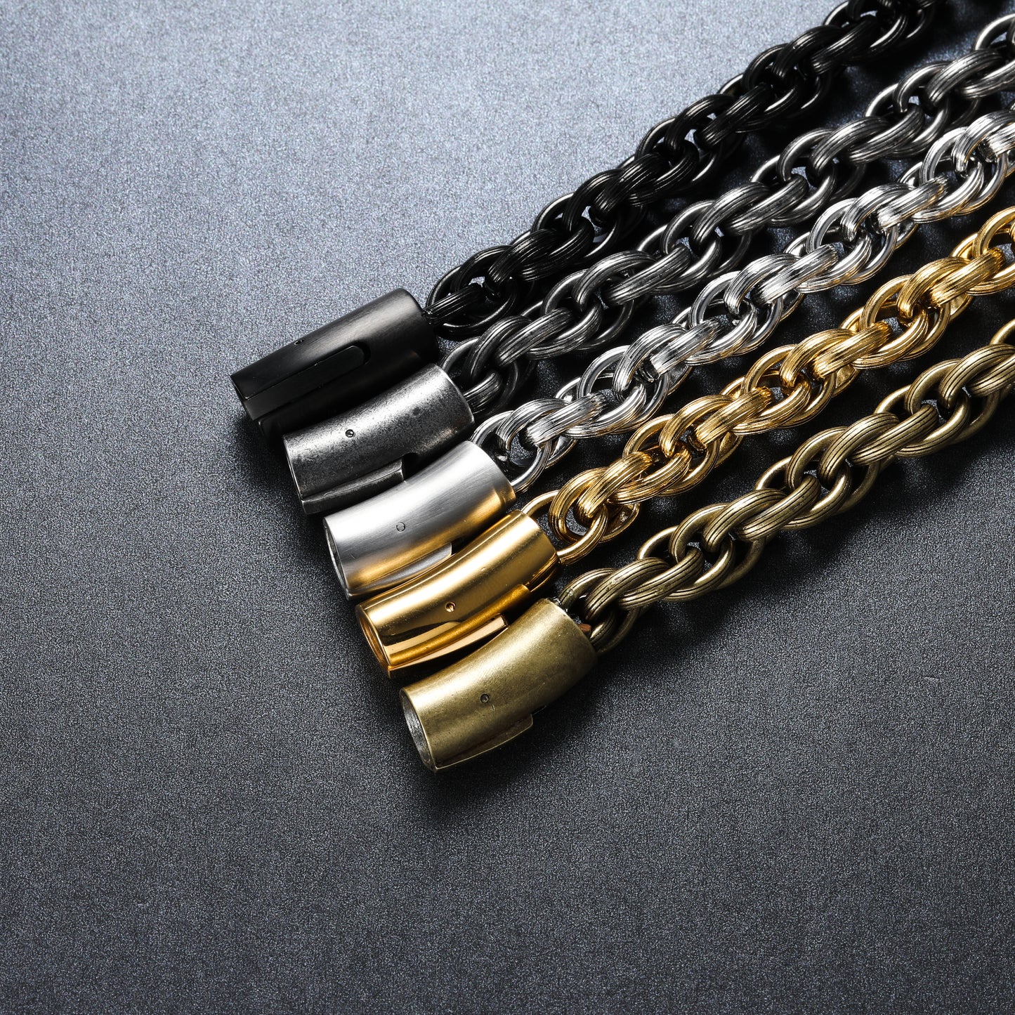 Twisted Rope Chain Link Bracelets for Men (B0002)