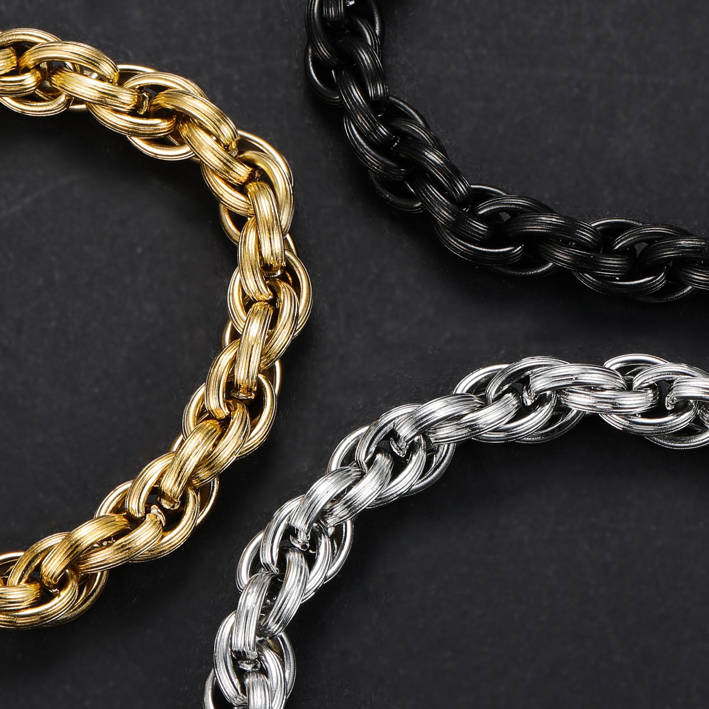 Twisted Rope Chain Link Bracelets for Men (B0002)