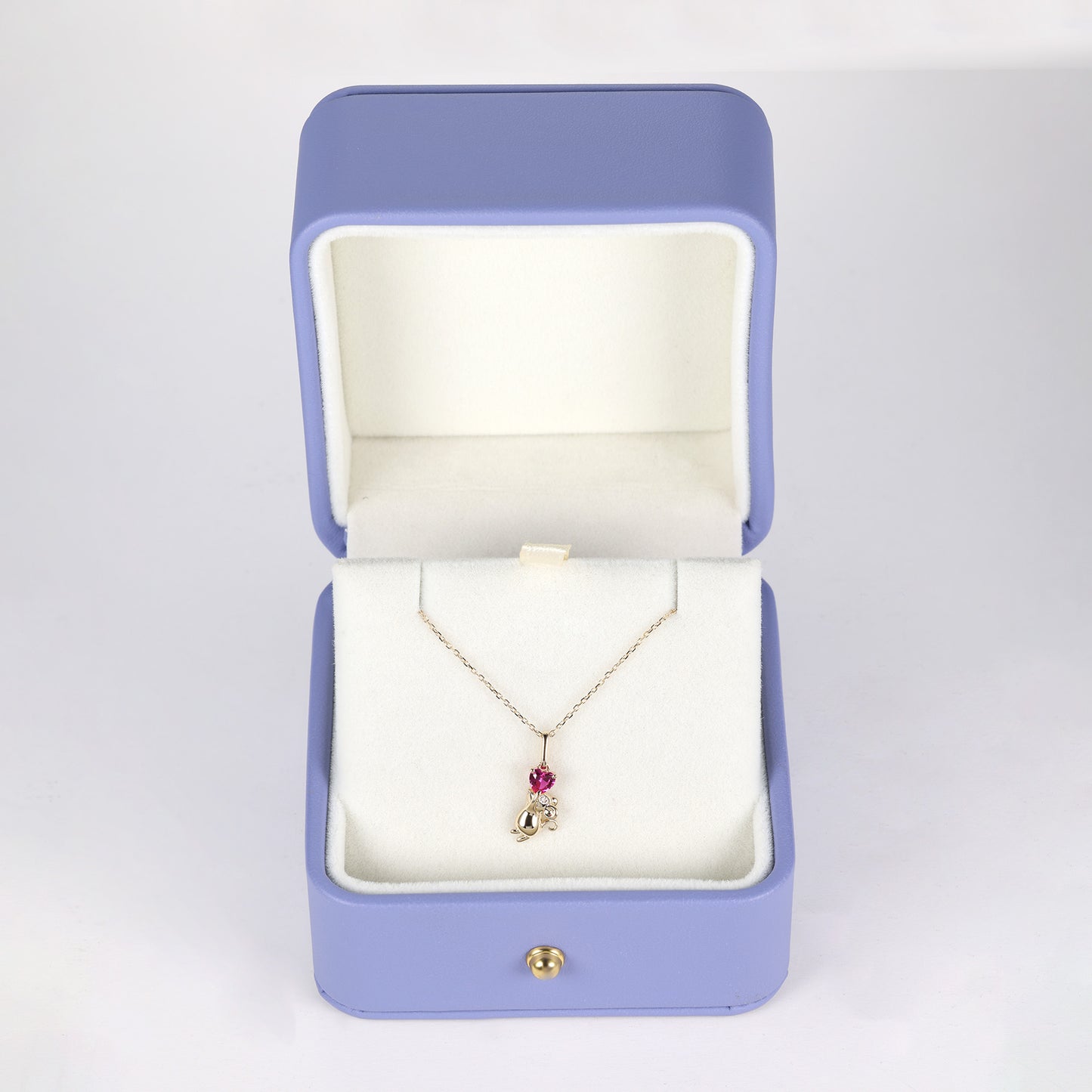 Heart Ruby Mouse Necklace