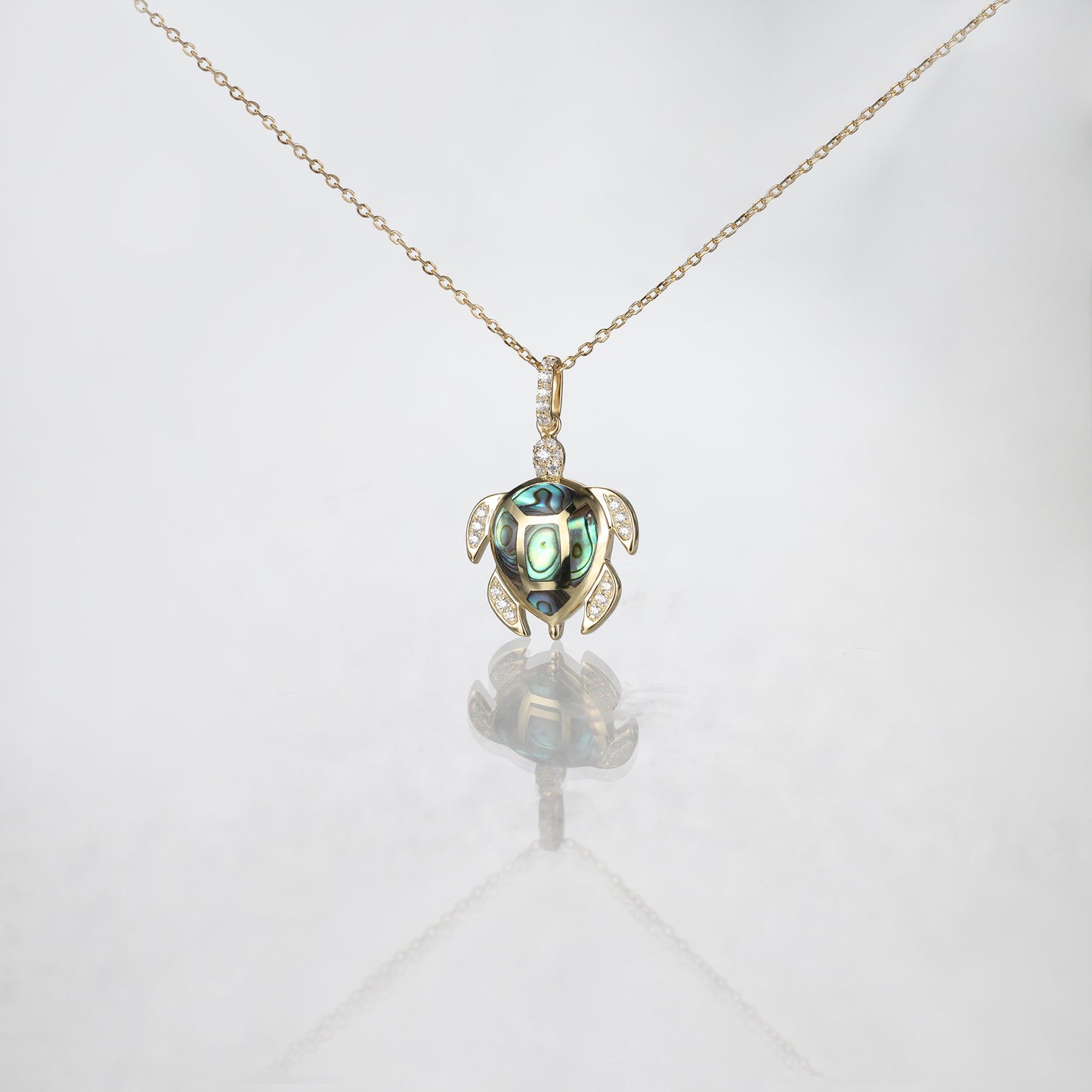 Turtle Abalone Diamond Pendant