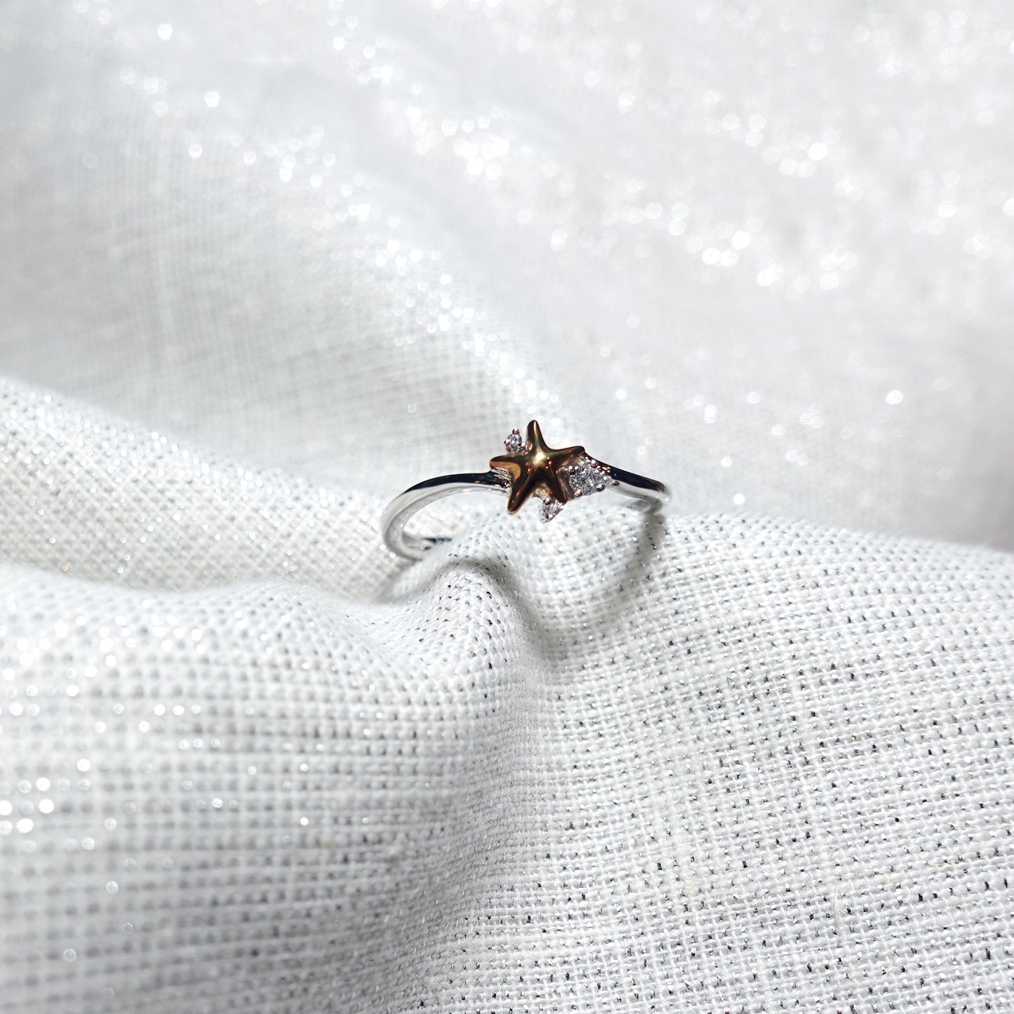 Rose Gold Starfish Diamond Ring
