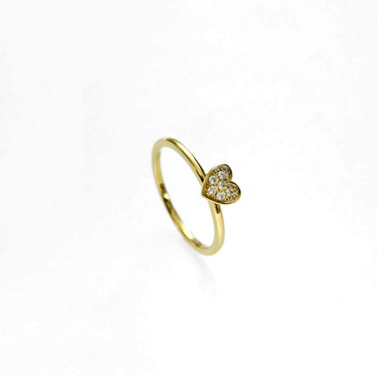 Gold Heart Diamond Ring