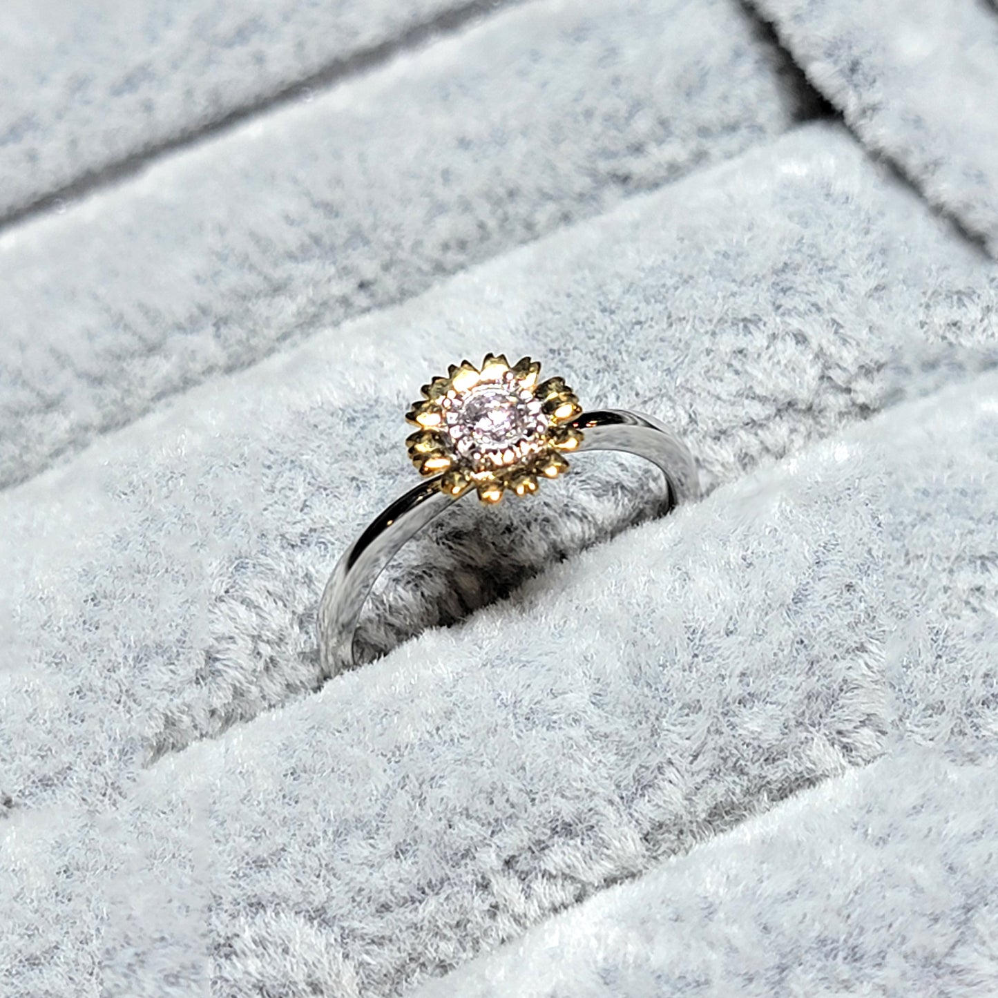 Sun Flower Diamond Floral Ring