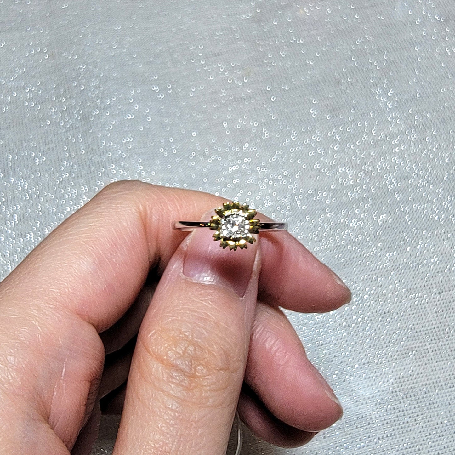 Sun Flower Diamond Floral Ring