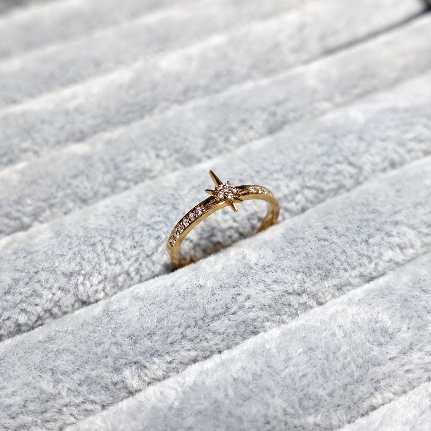 Rose Gold Spark Diamond Star Ring