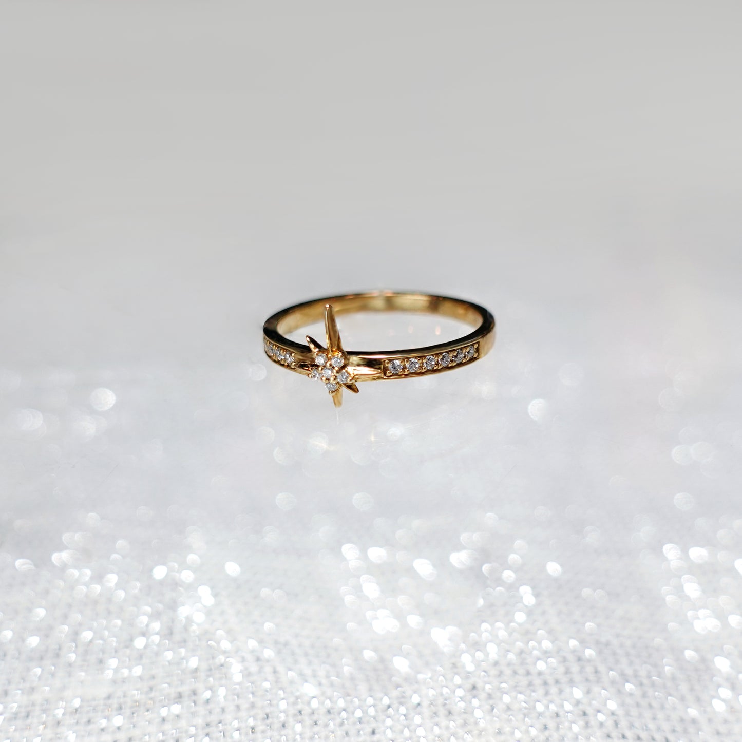 Rose Gold Spark Diamond Star Ring