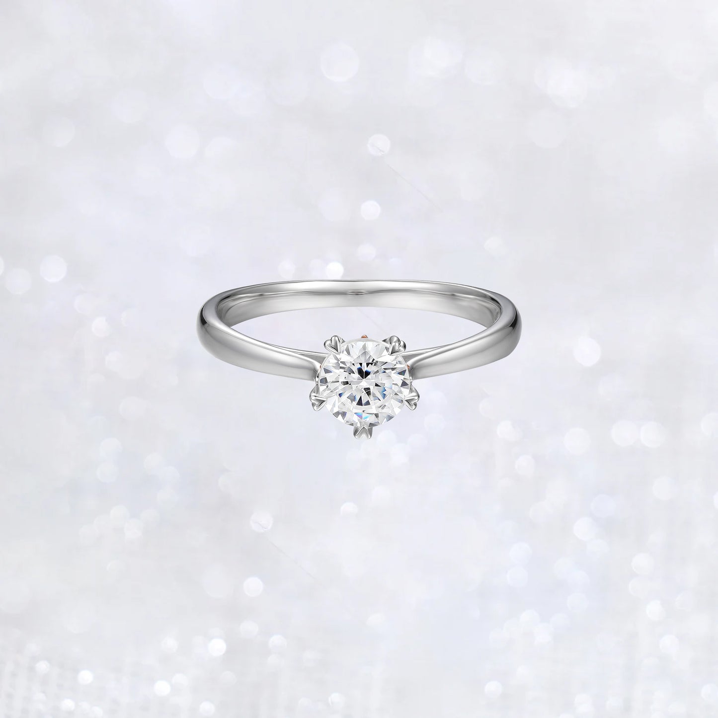 Elegant 14K Gold Solitaire Zirconia Wedding Ring