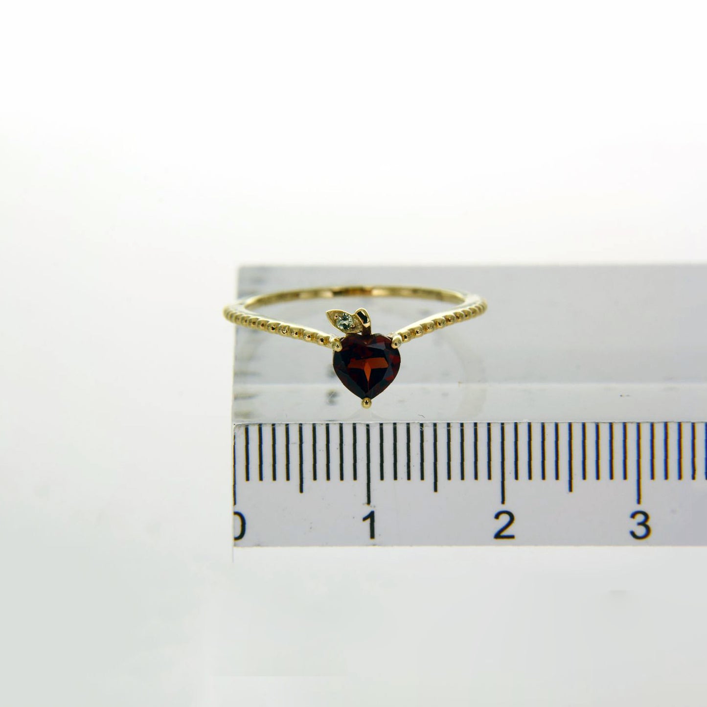 Heart Garnet Apple Ring