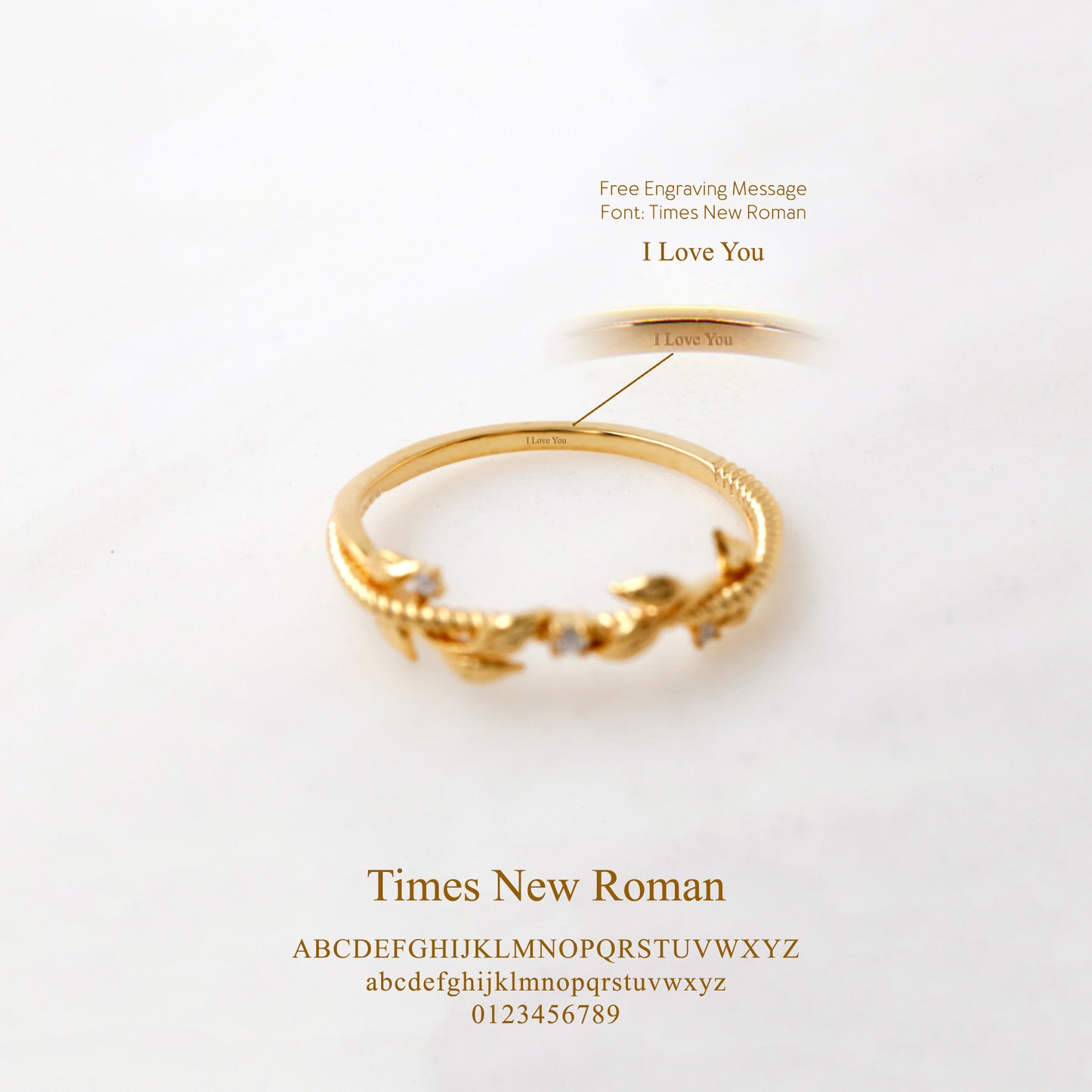 Gold Leaf Diamond Twig Ring