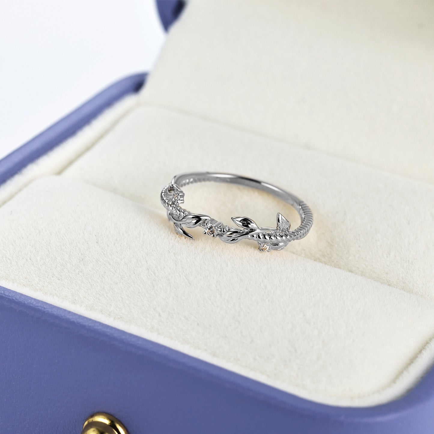 Gold Diamond Tree Branch Stackable Ring