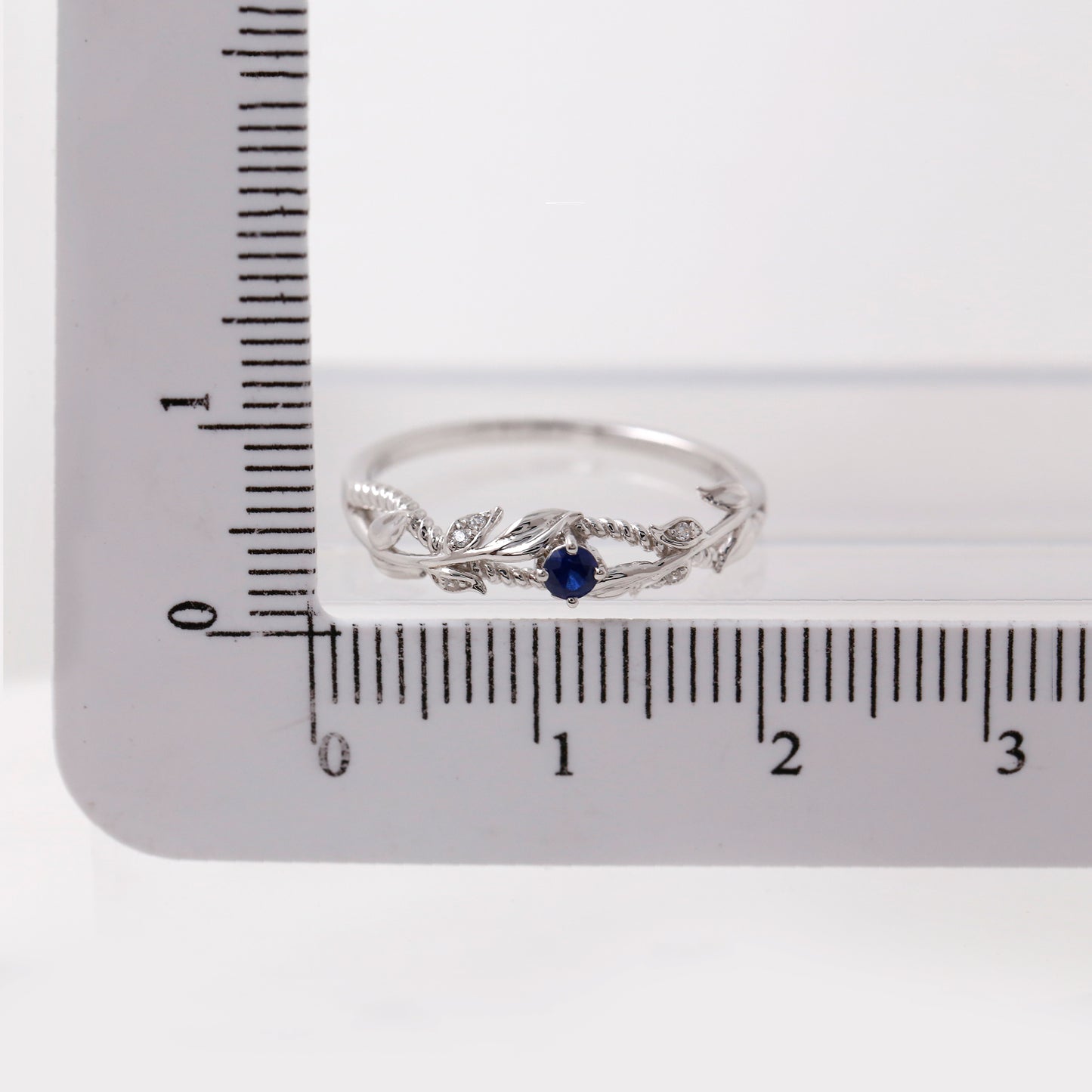 Sapphire Leaf Ring Band