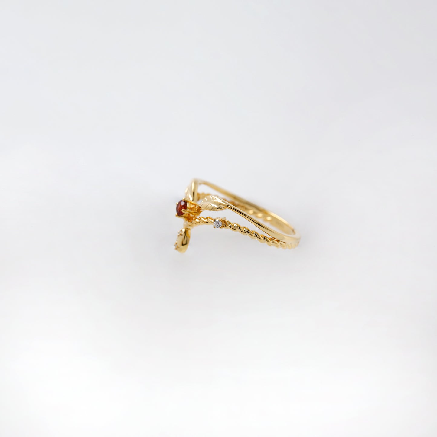 Double Victorian Style Leaf Element Ring