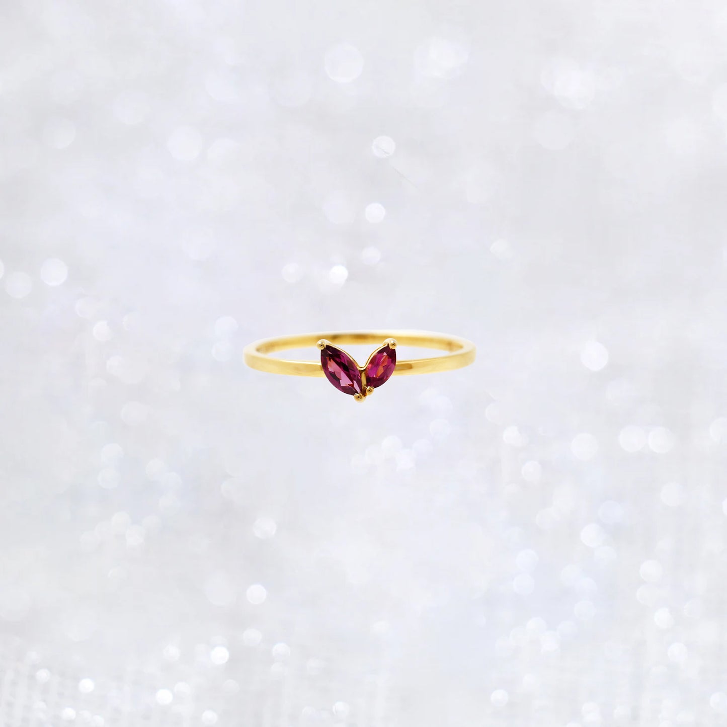 Double Marquise Garnet Ring