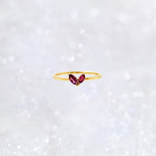 Double Marquise Garnet Ring
