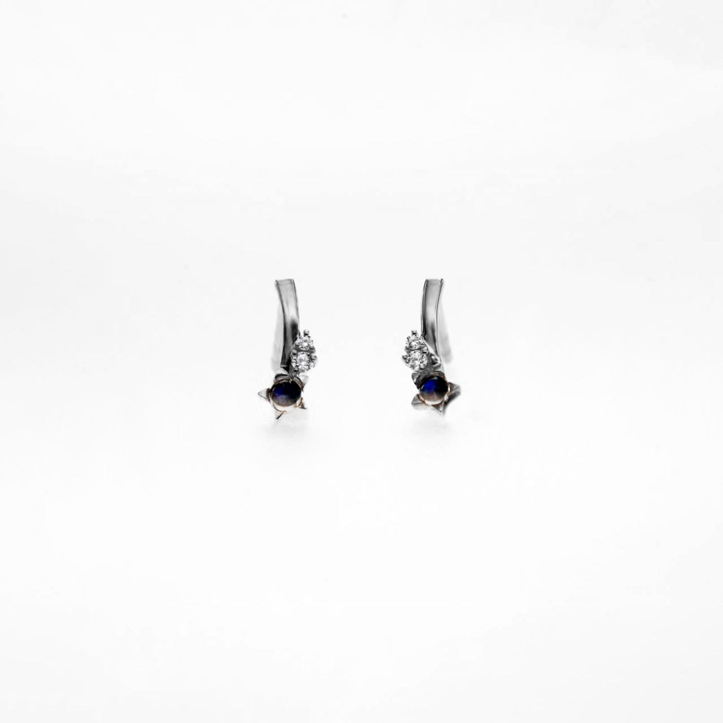 Moonstone Meteor Star Diamond Studs