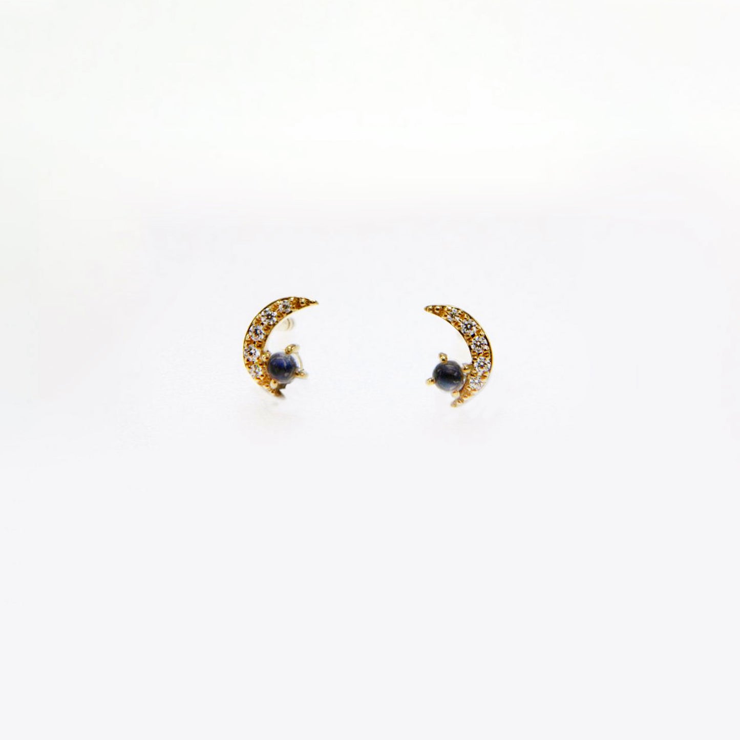 Moon Diamond Moonstone Studs