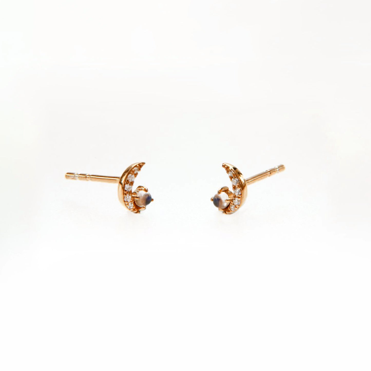 Moon Diamond Moonstone Studs