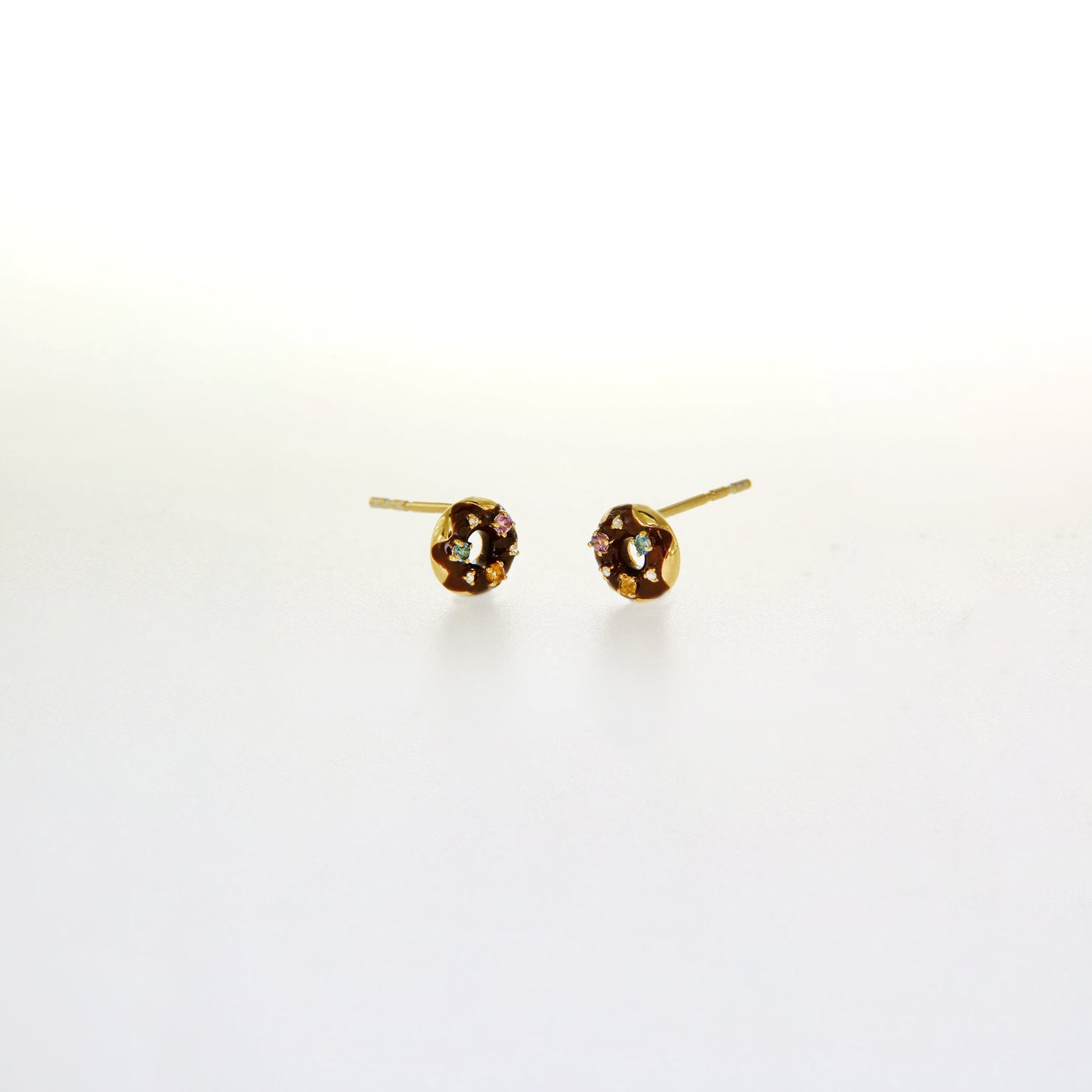 Chocolate Gold Donut Earrings