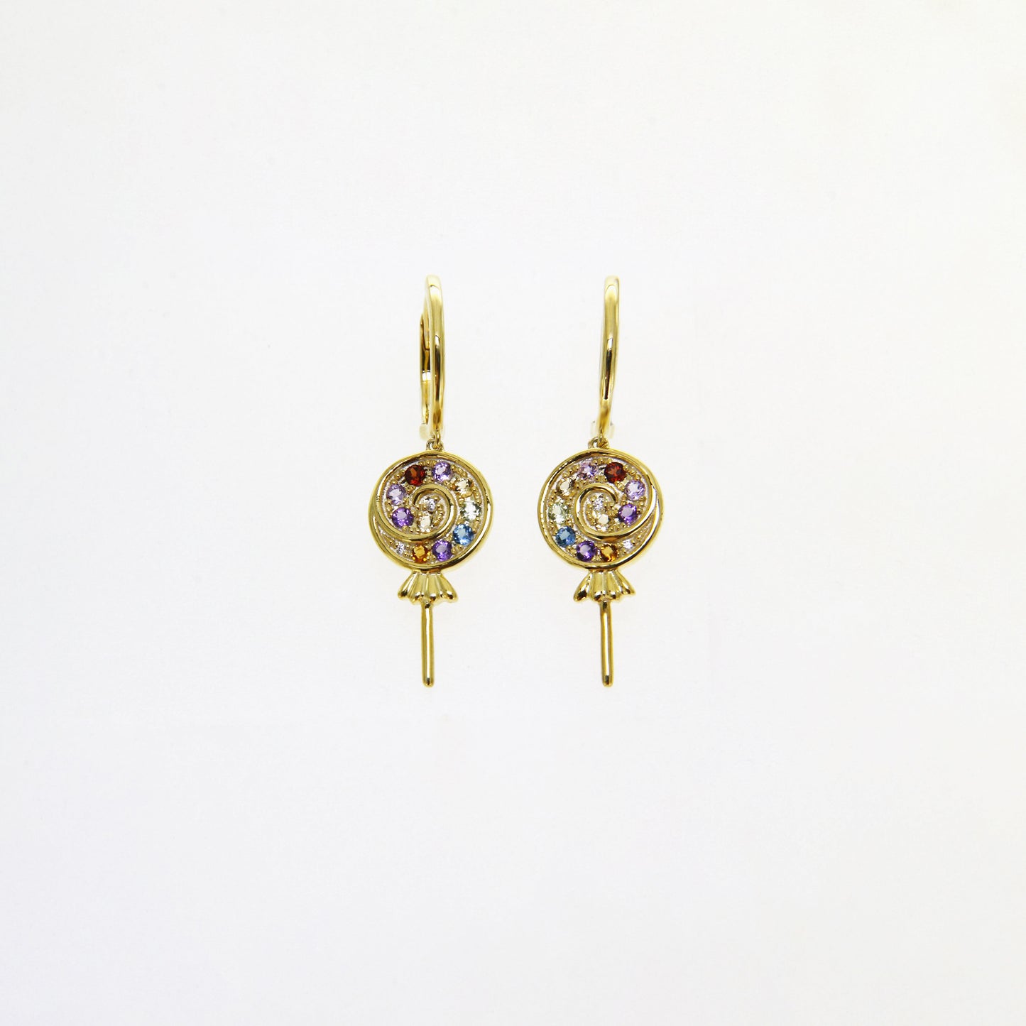 Colorful Gold Lollipop Earrings