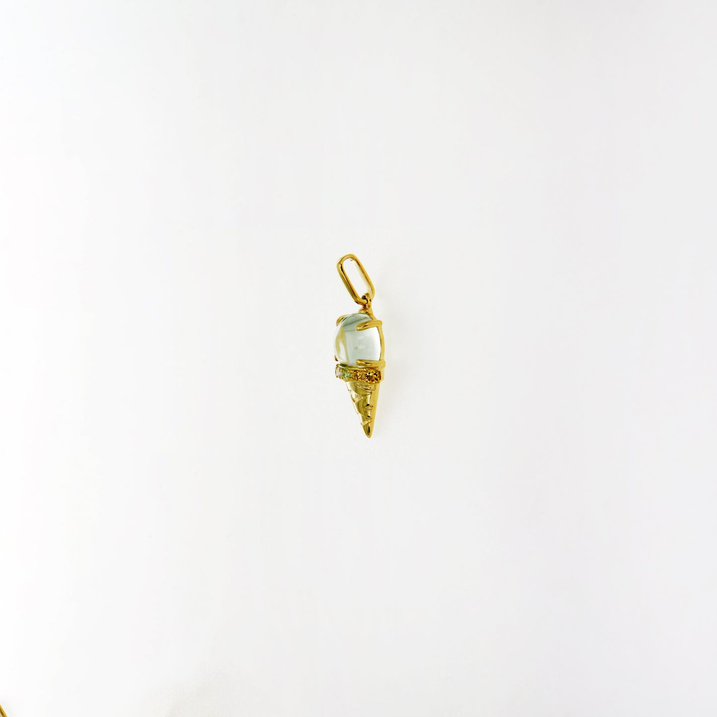 Green Amethyst Ice Cream Cone Necklace