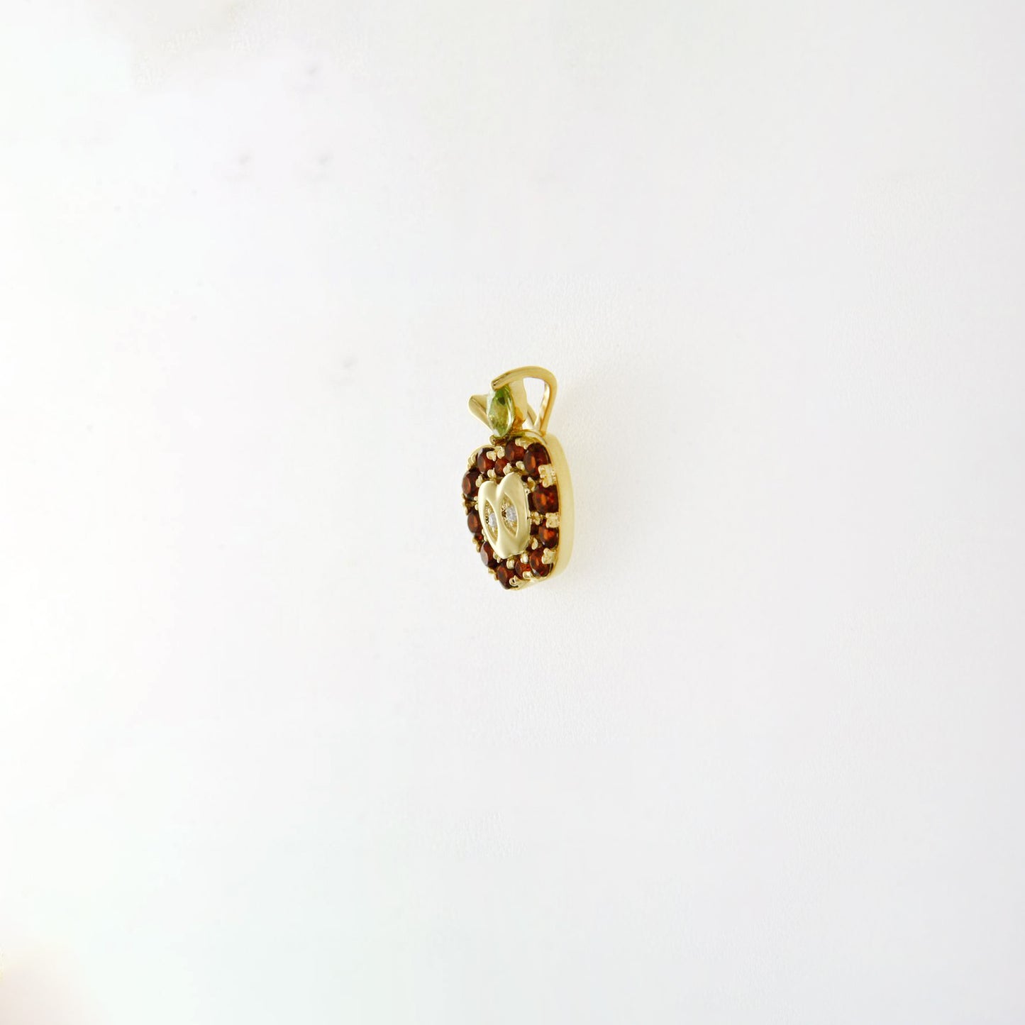 Garnet Peridot Red Apple Necklace