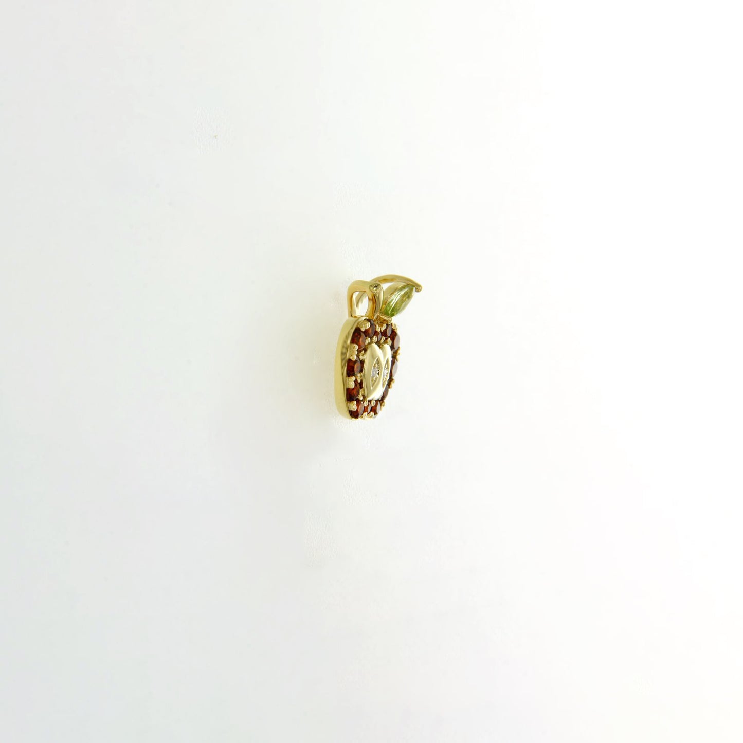 Garnet Peridot Red Apple Necklace