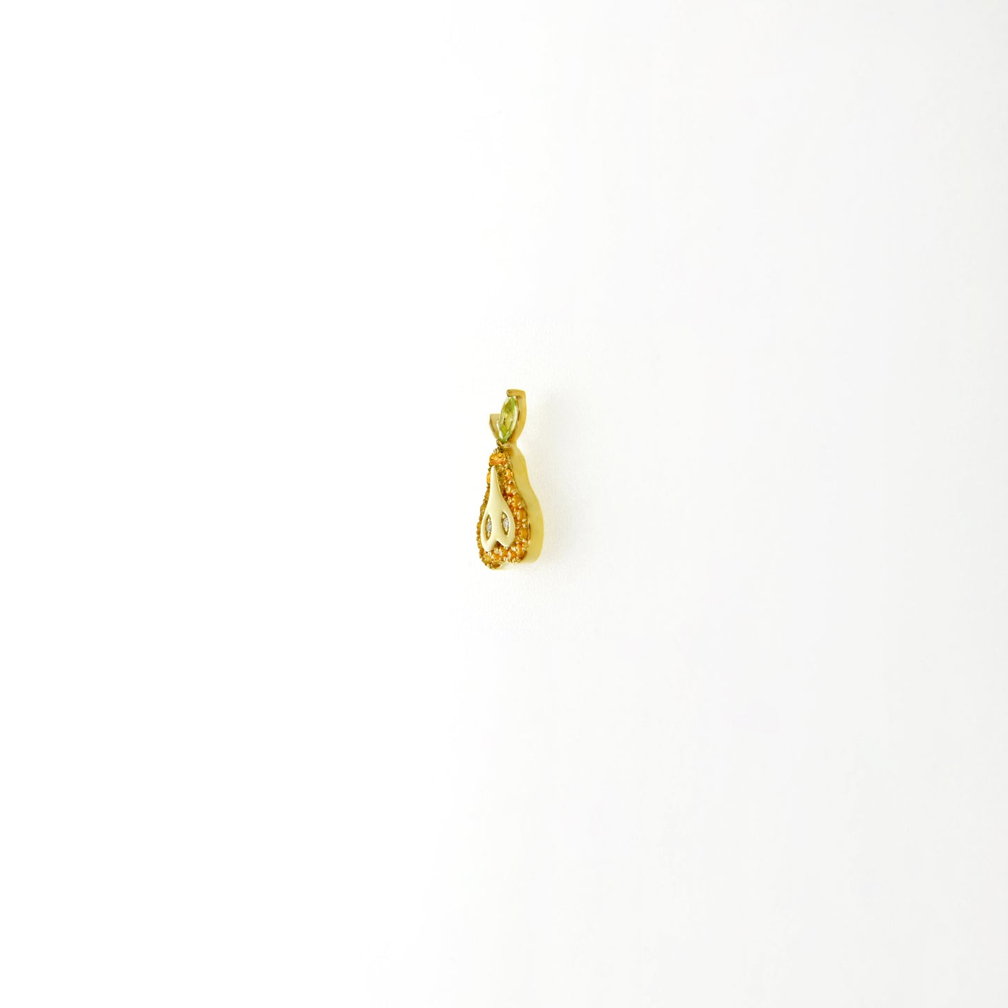Citrine Peridot Pear Fruit Necklace