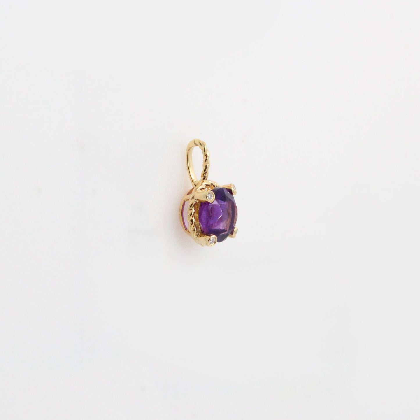 6mm Amethyst Twist Diamond Pendant