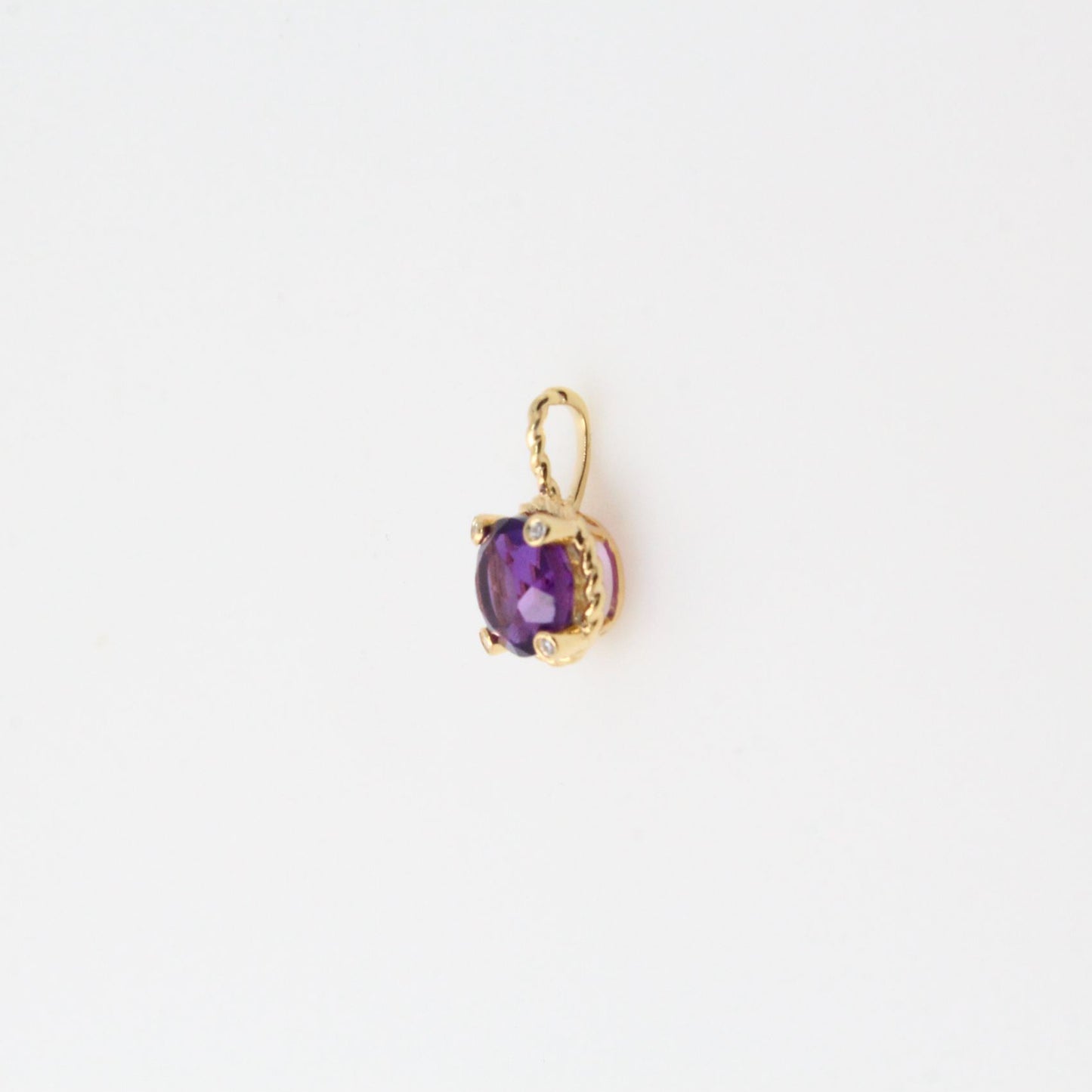 6mm Amethyst Twist Diamond Pendant