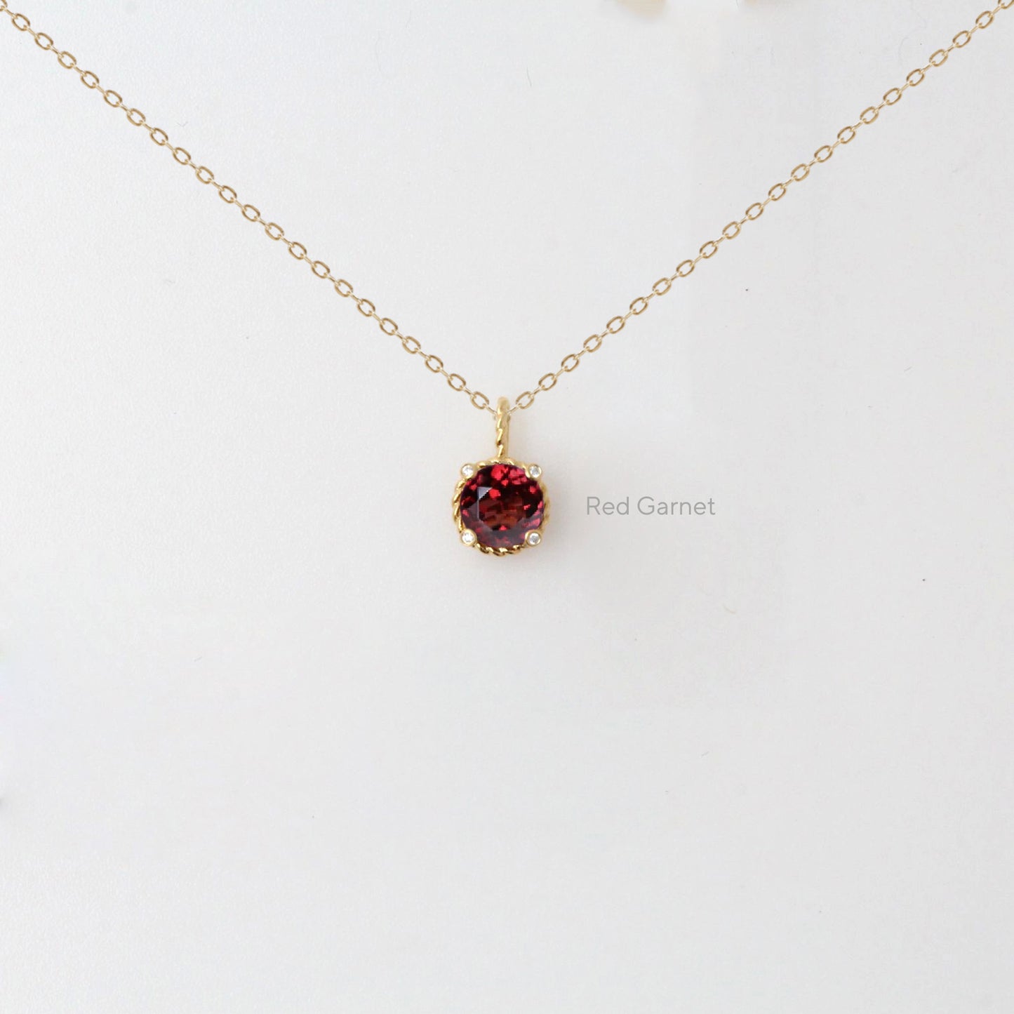 6mm Amethyst Twist Diamond Pendant