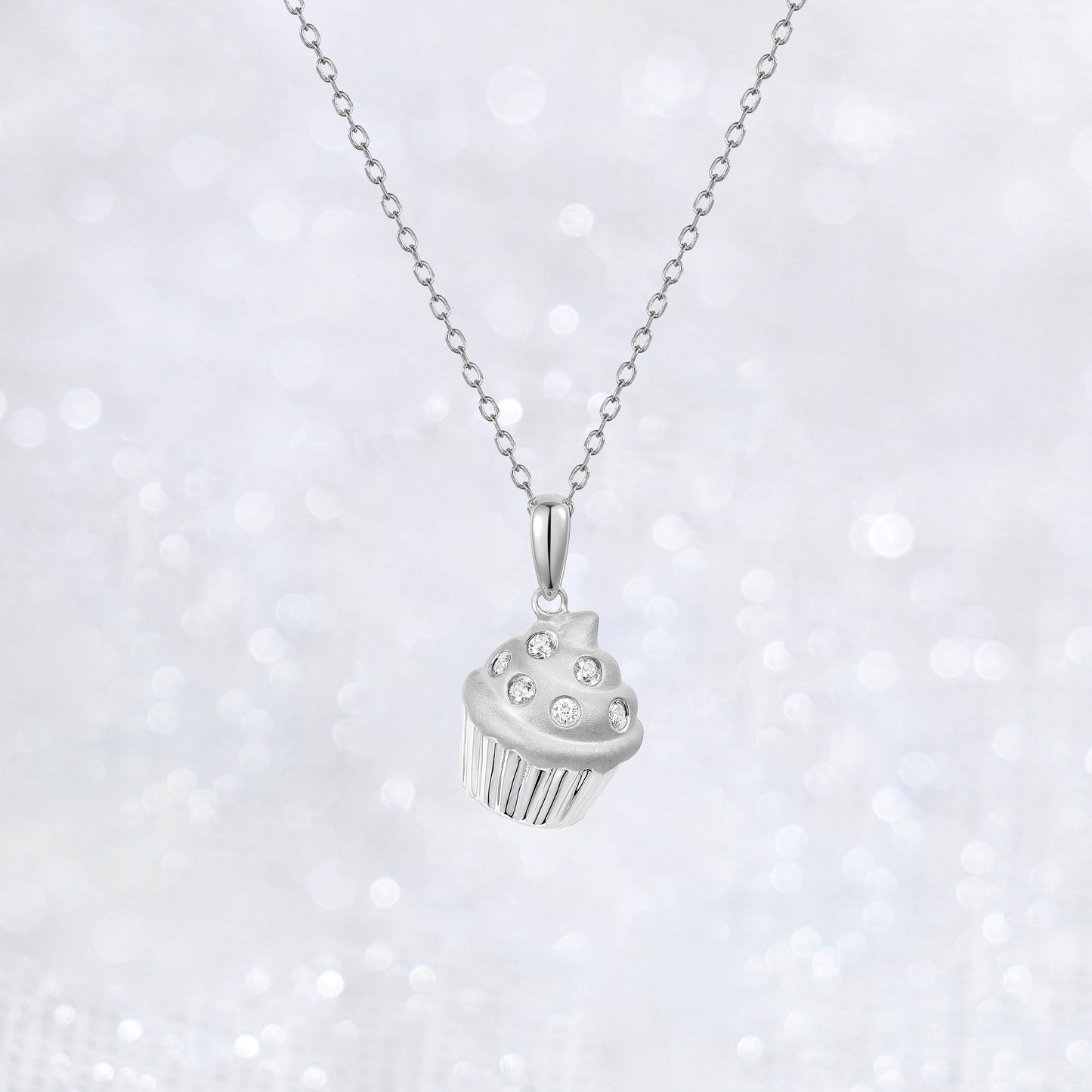 Cute Cupcake Diamond Necklace