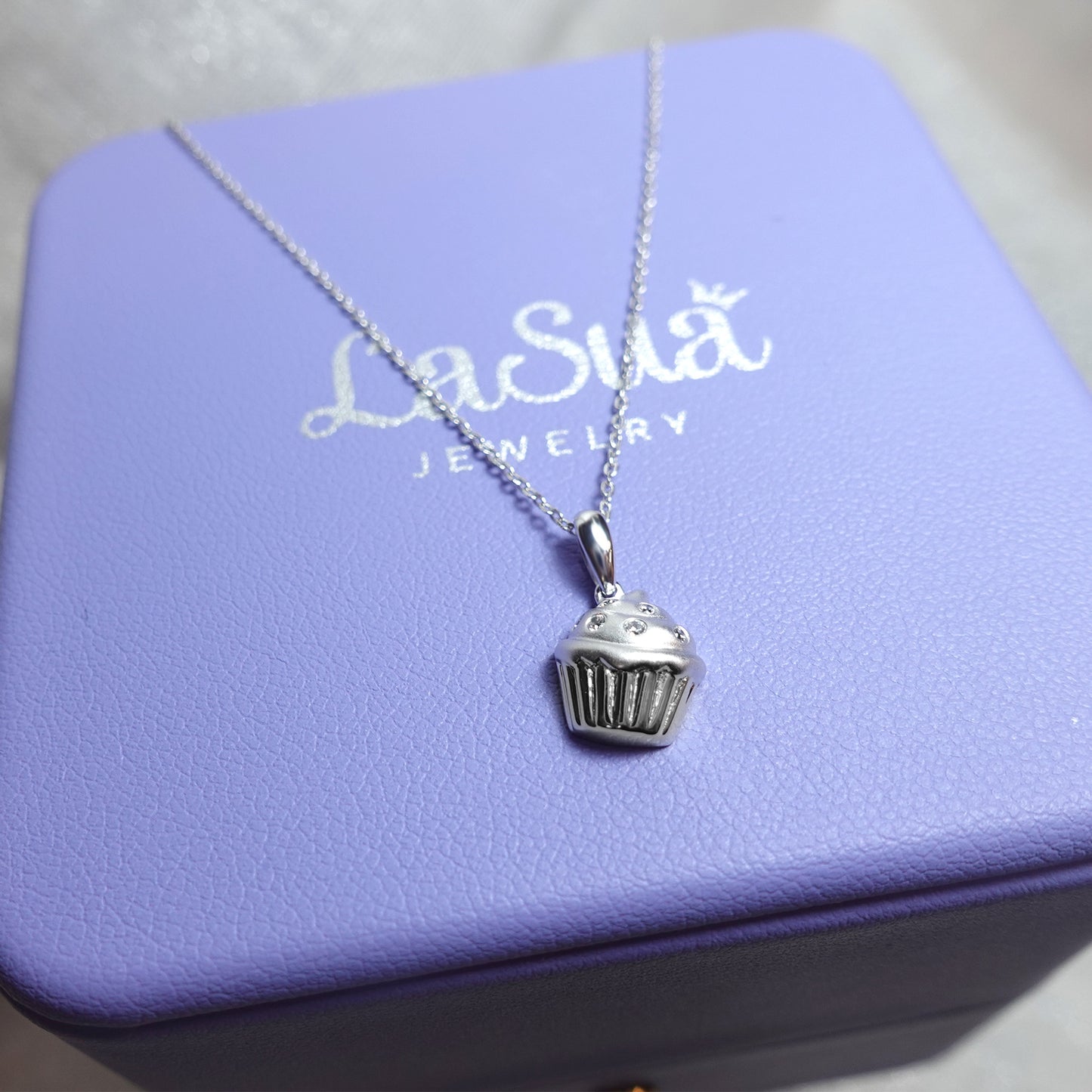 Cute Cupcake Diamond Necklace