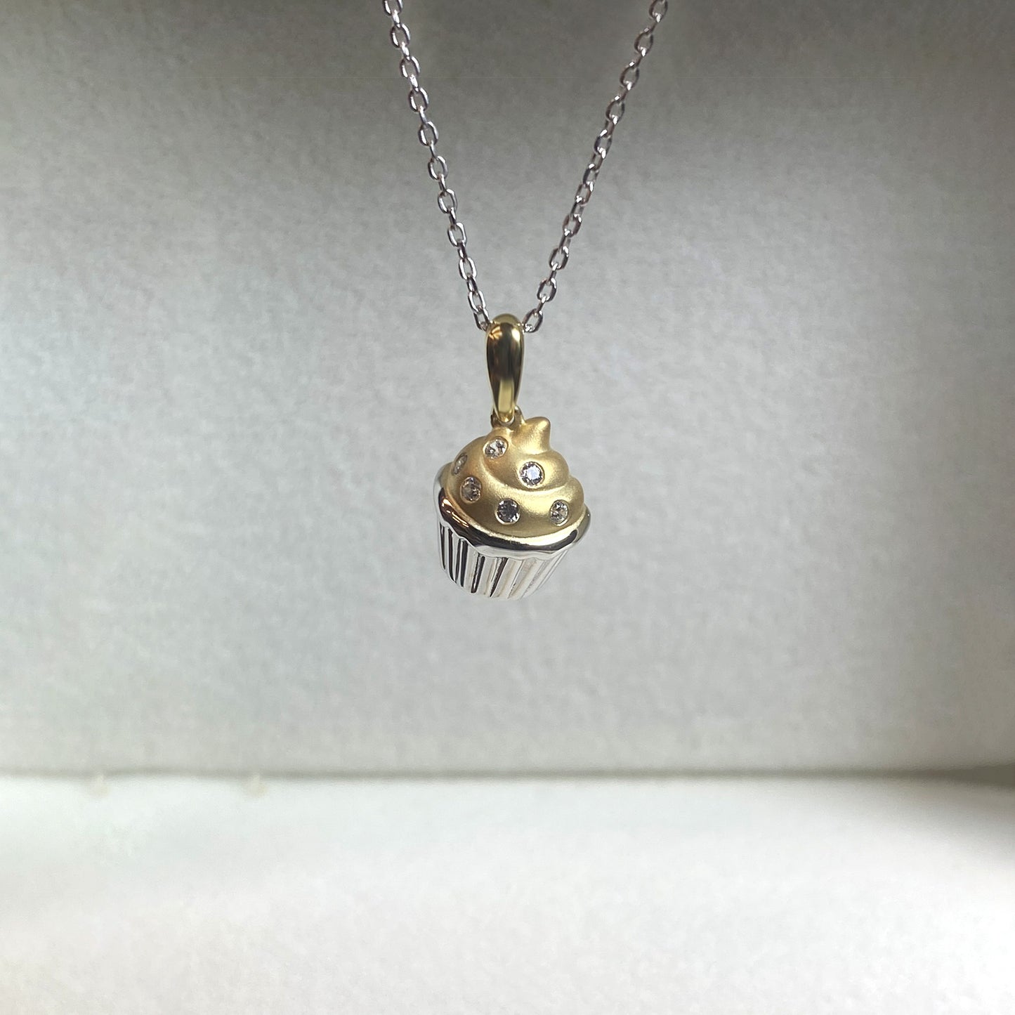 Cute Cupcake Diamond Necklace