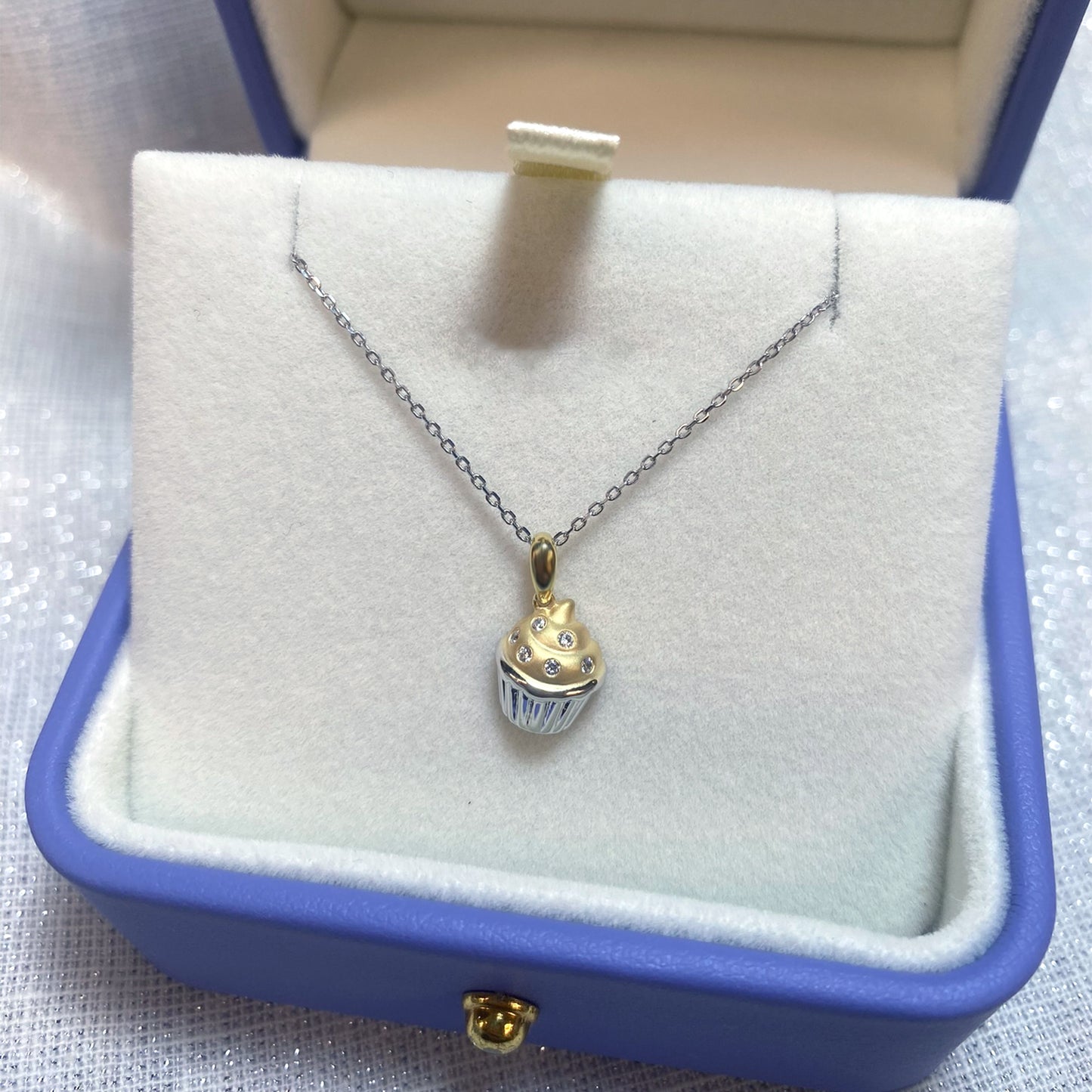 Cute Cupcake Diamond Necklace