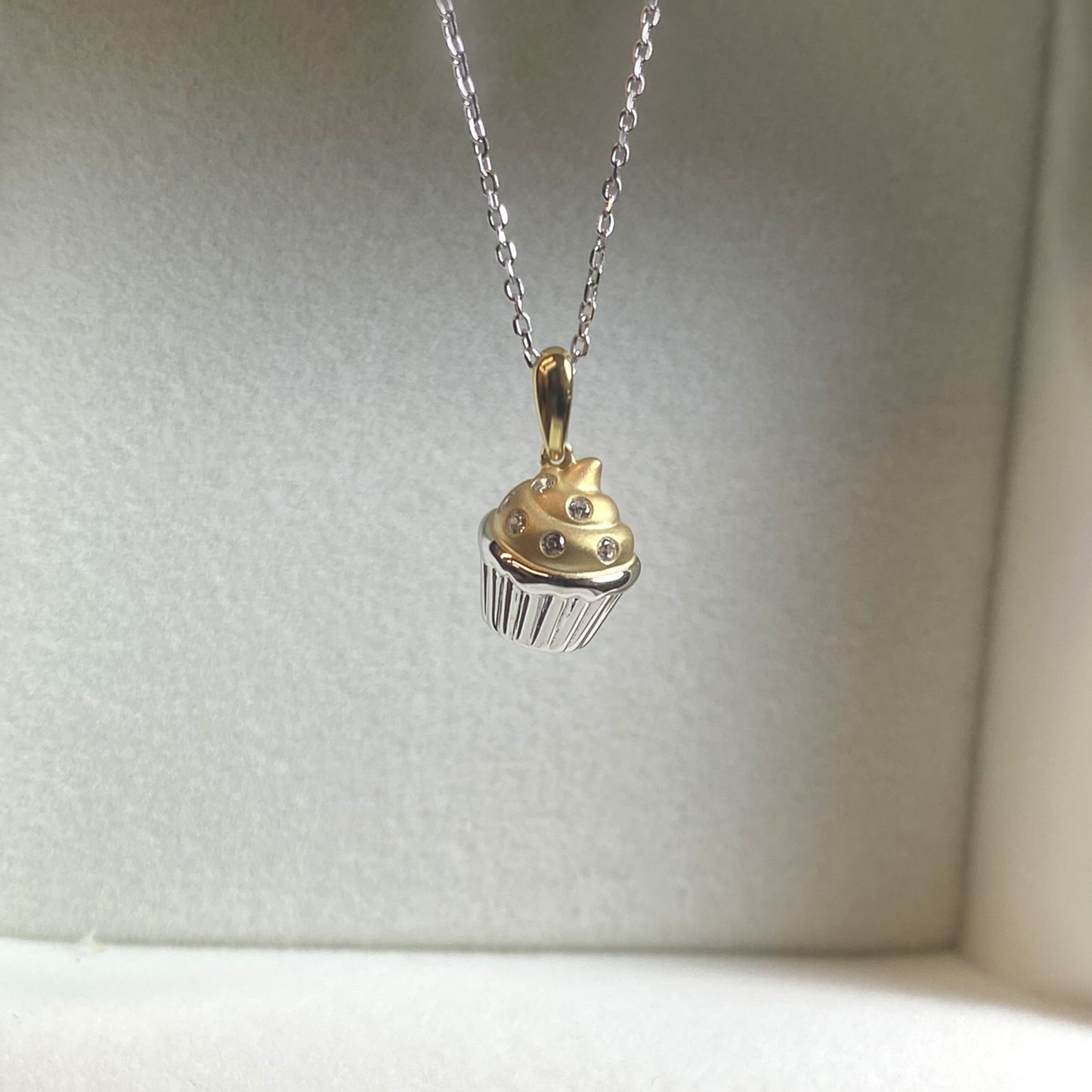 Cute Cupcake Diamond Necklace