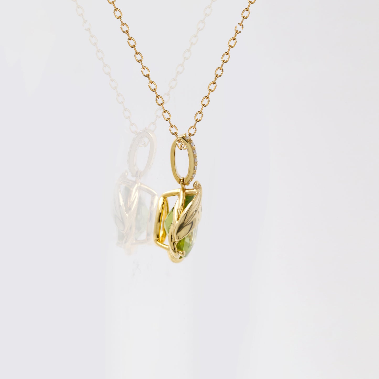 Pear Peridot Drop Necklace