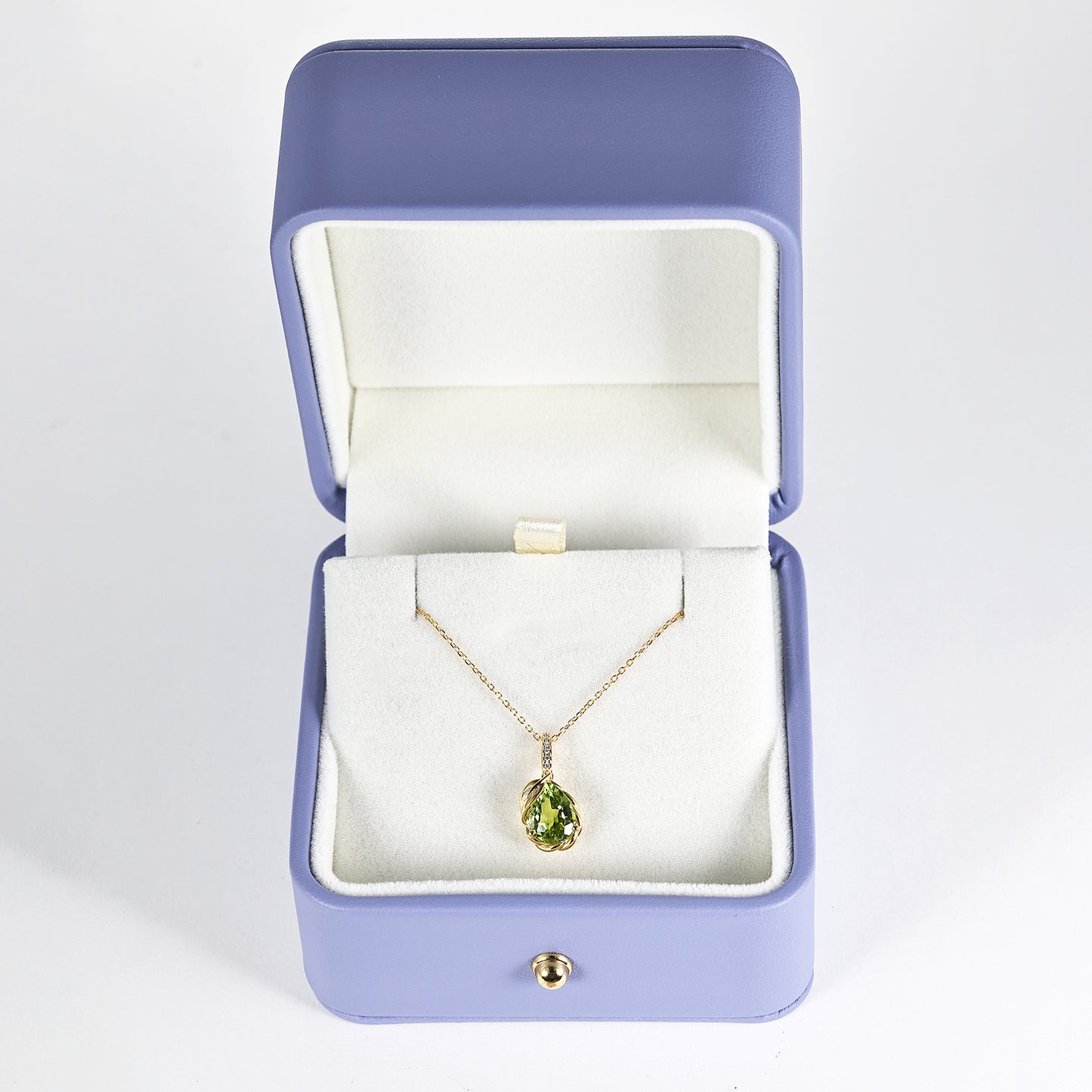 Pear Peridot Drop Necklace