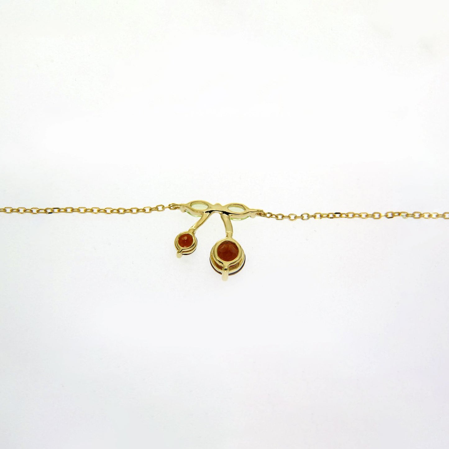 Garnet Peridot Cherry Charm Bracelet