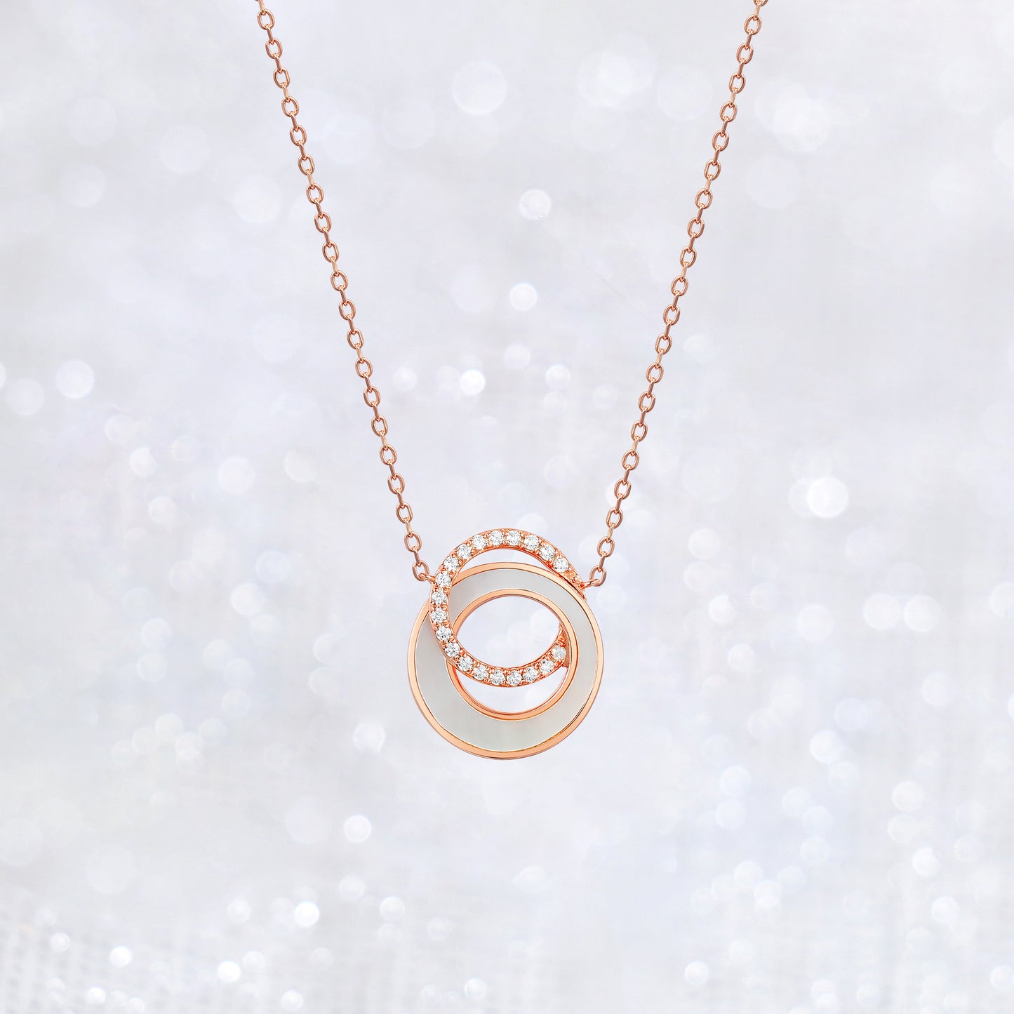 Mother of Pearl Open Circle Necklace