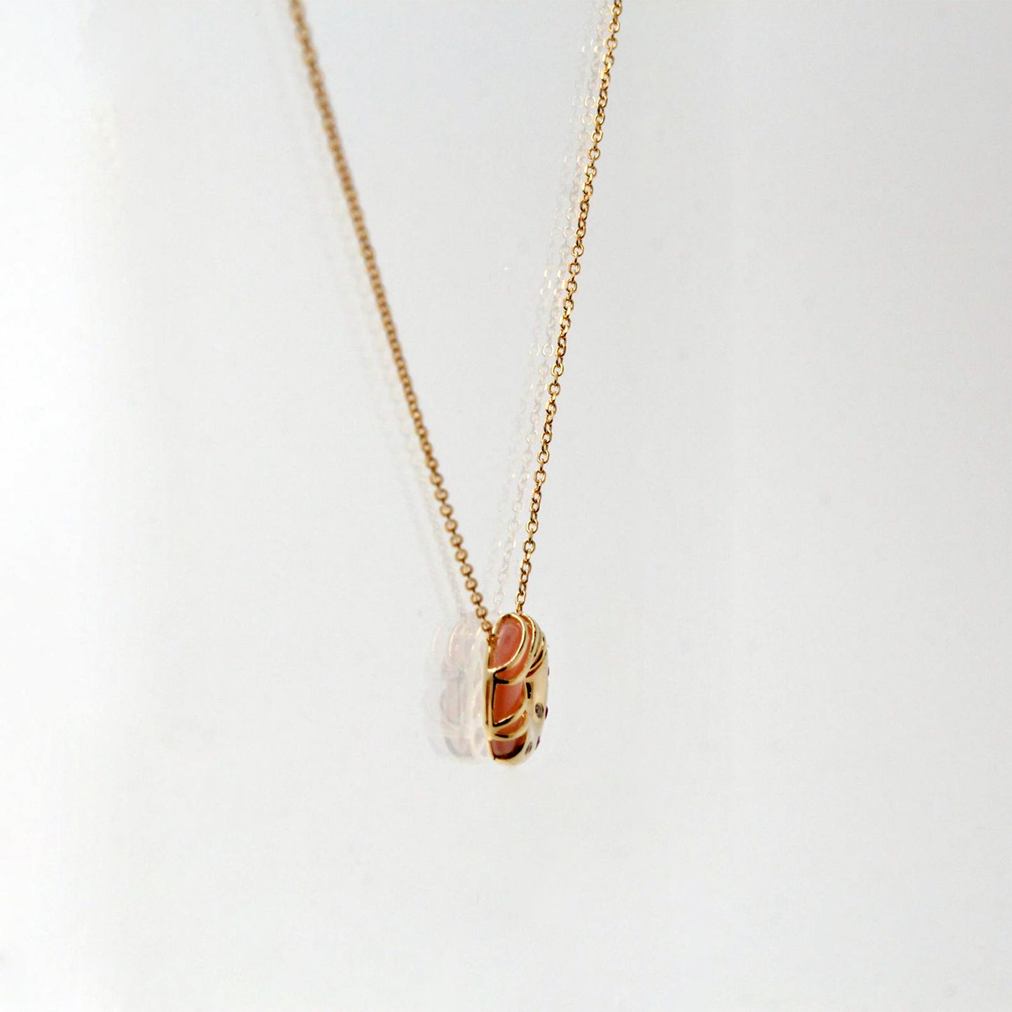 Pink Sapphire Shell Donut Necklace