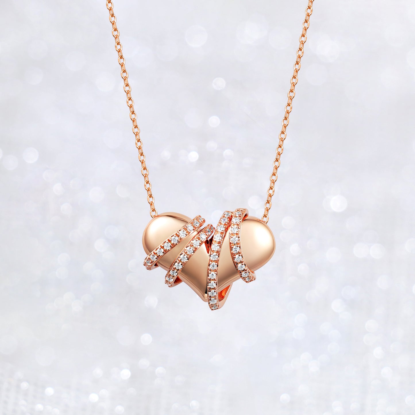 Twist Heart Diamond Necklace