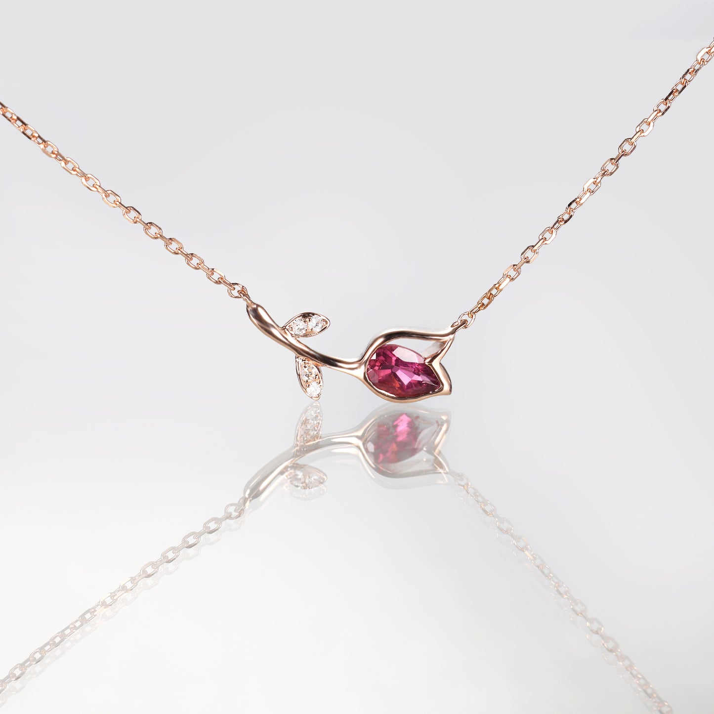 Tourmaline Tulip Flower Necklace