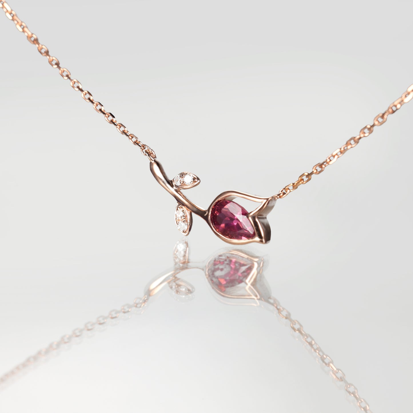 Tourmaline Tulip Flower Necklace