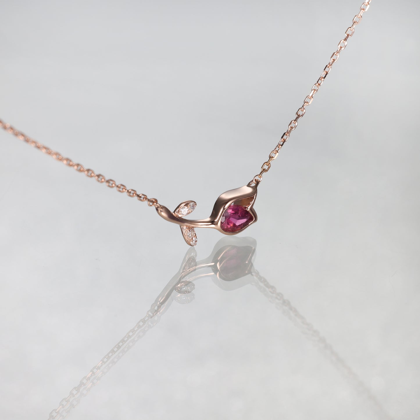 Tourmaline Tulip Flower Necklace