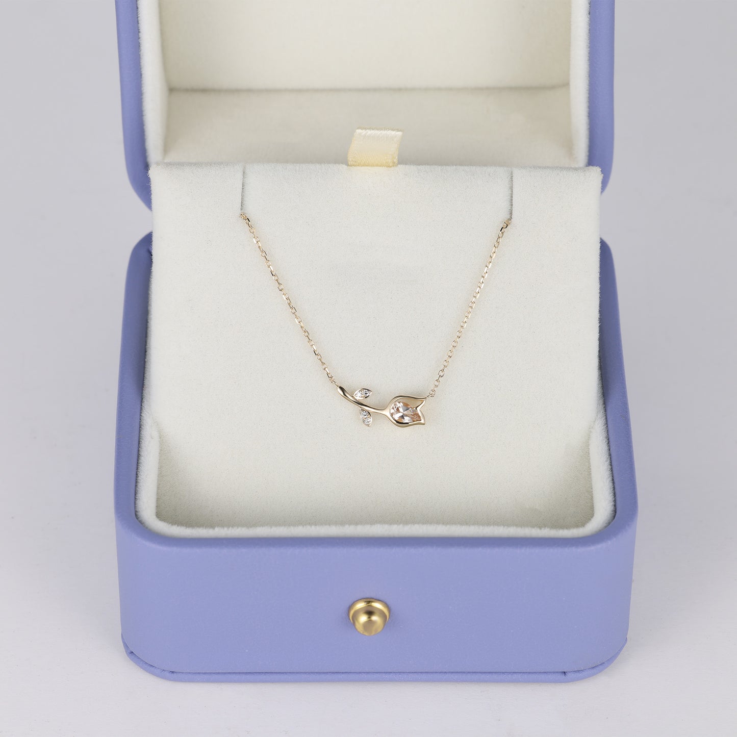 Morganite Tulip Flower Necklace