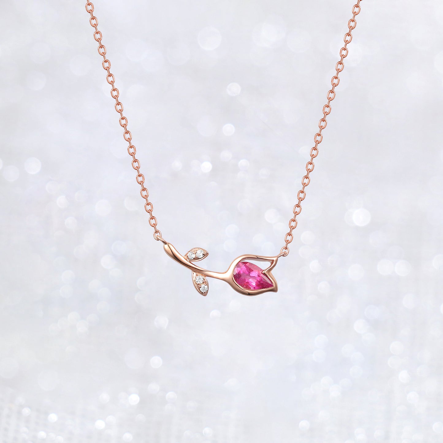 Tourmaline Tulip Flower Necklace