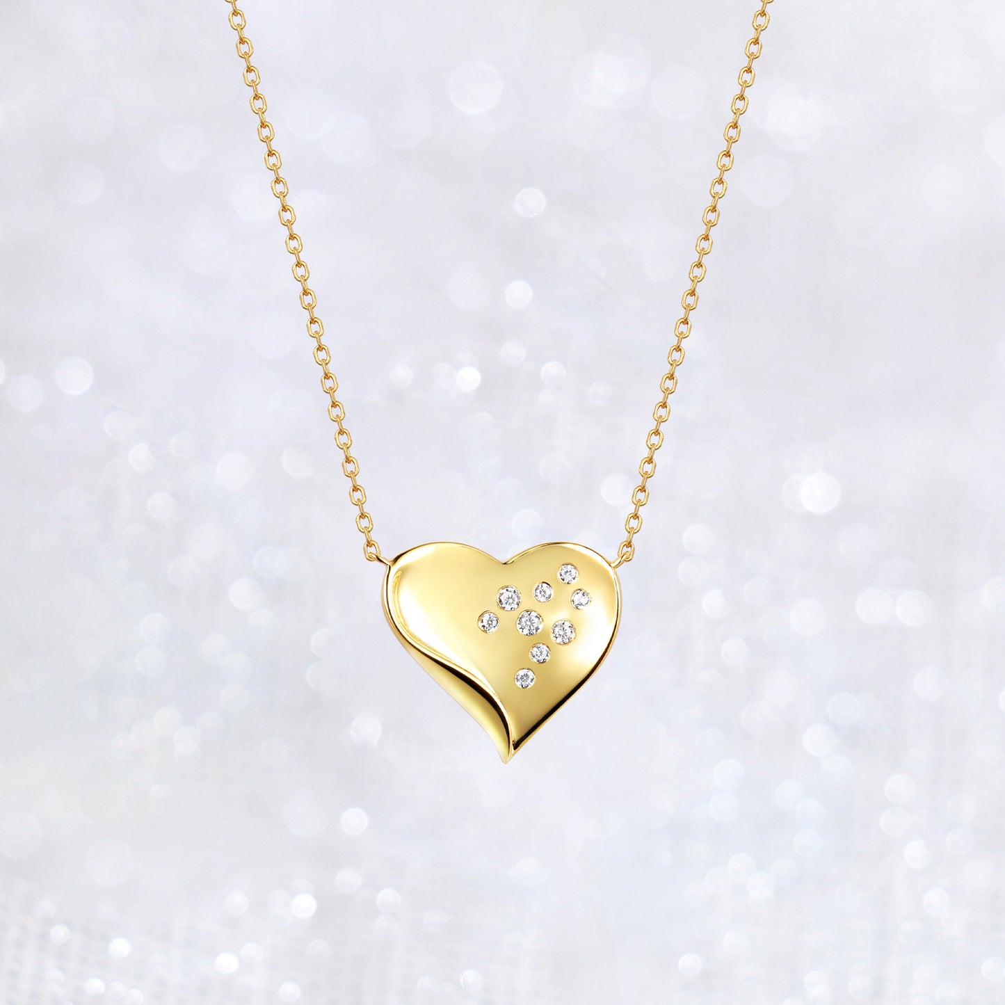 Heart Shape Diamond CharmTwist Pendant