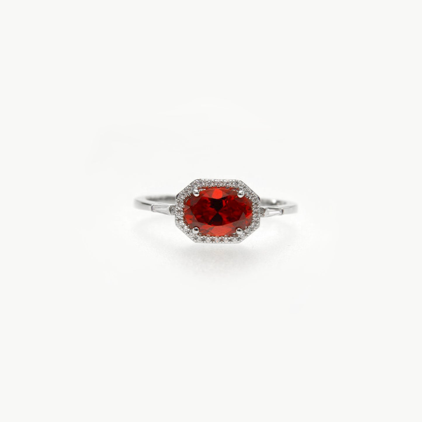 Orange Cubic Zirconia Promise Ring