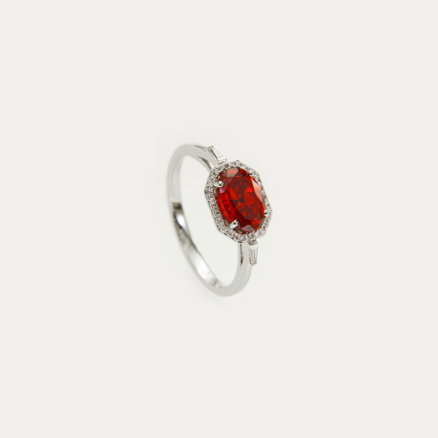 Orange Cubic Zirconia Promise Ring